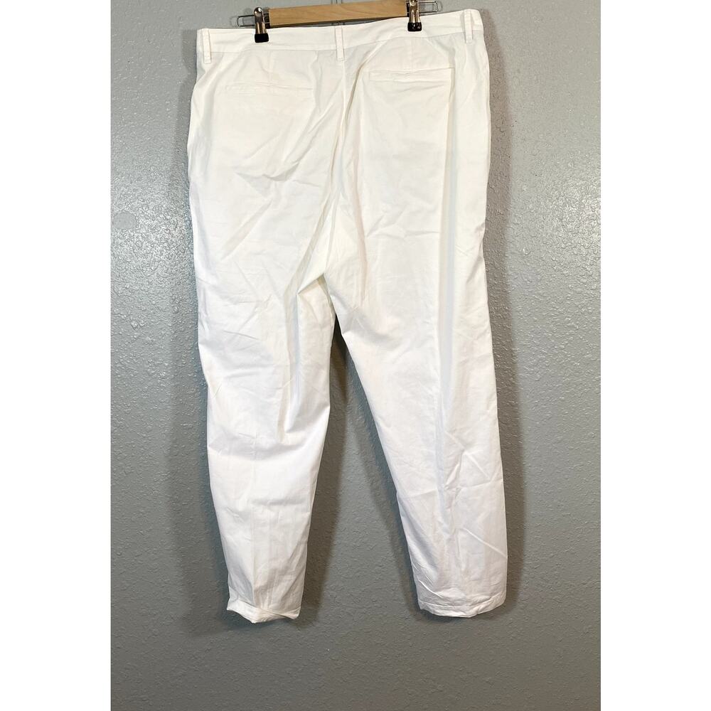 Croft & Barrow 18 Chino Pants Womens White Beach Vacation Pockets Kohls Business - Picture 2 of 11